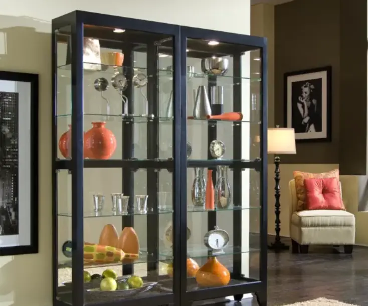 What do you put in a glass curio cabinet