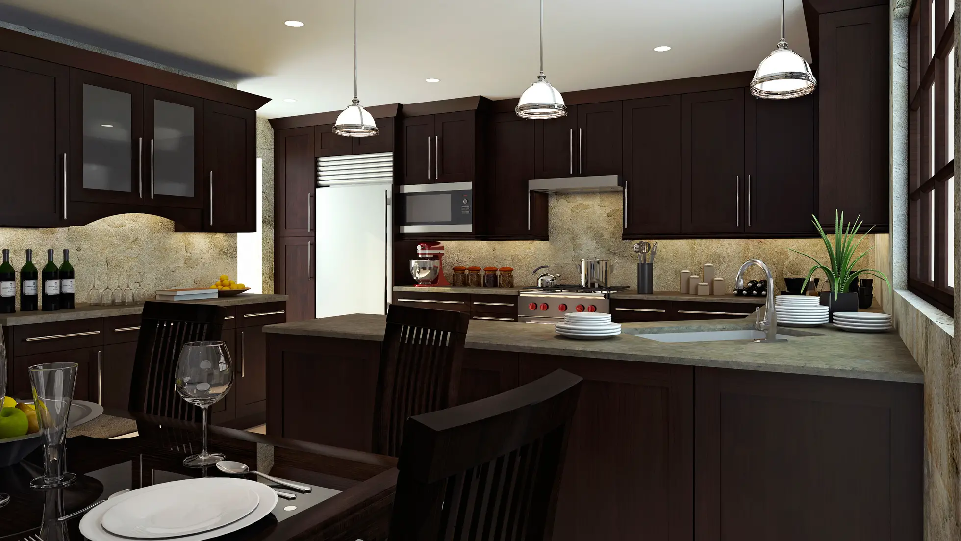 Acrylic White And Brown Kitchen Cabinets