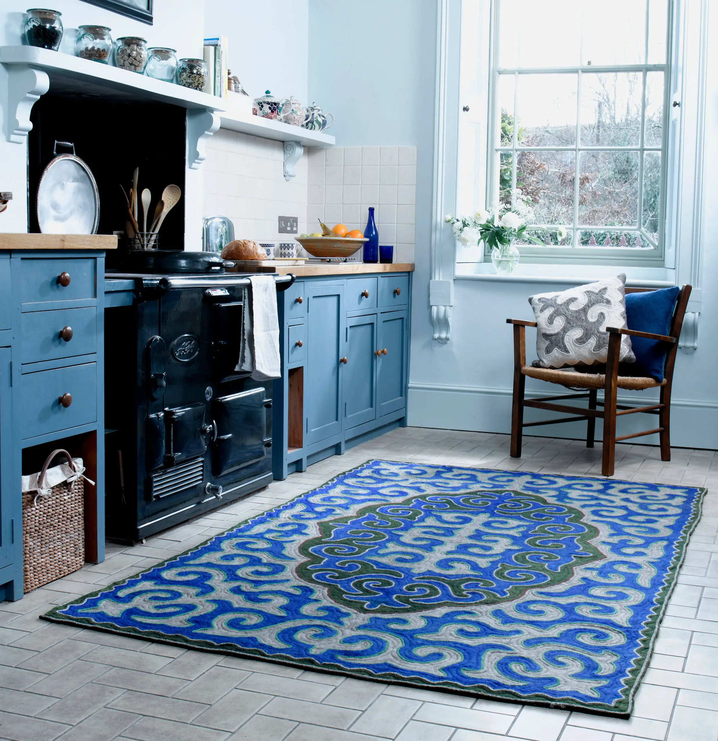Bring A Folky Feel With An Antique Rug