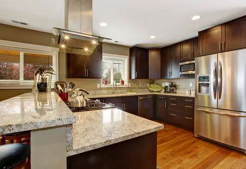 What color walls go best with brown kitchen cabinets