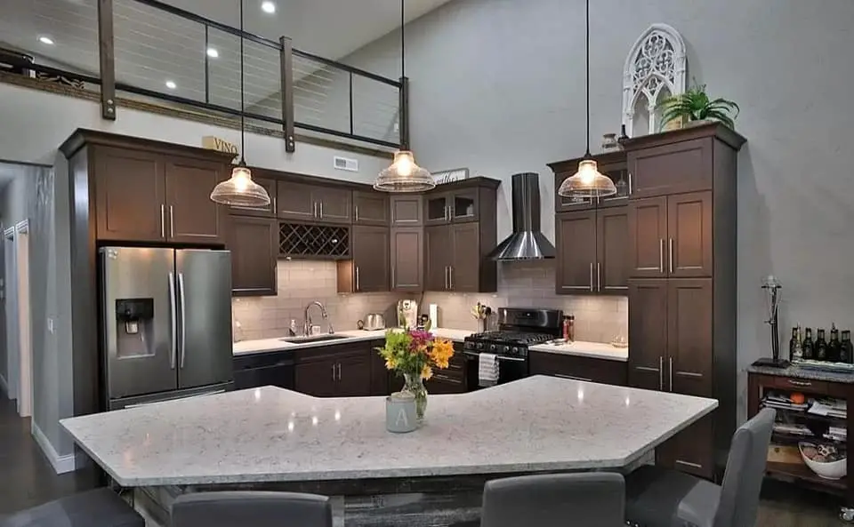 Wine Storage in Barndominium Kitchen