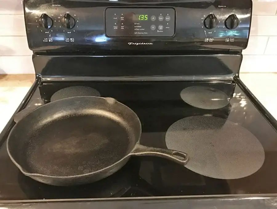 Use Ceramic Coated Cast Iron to protect glass top stove